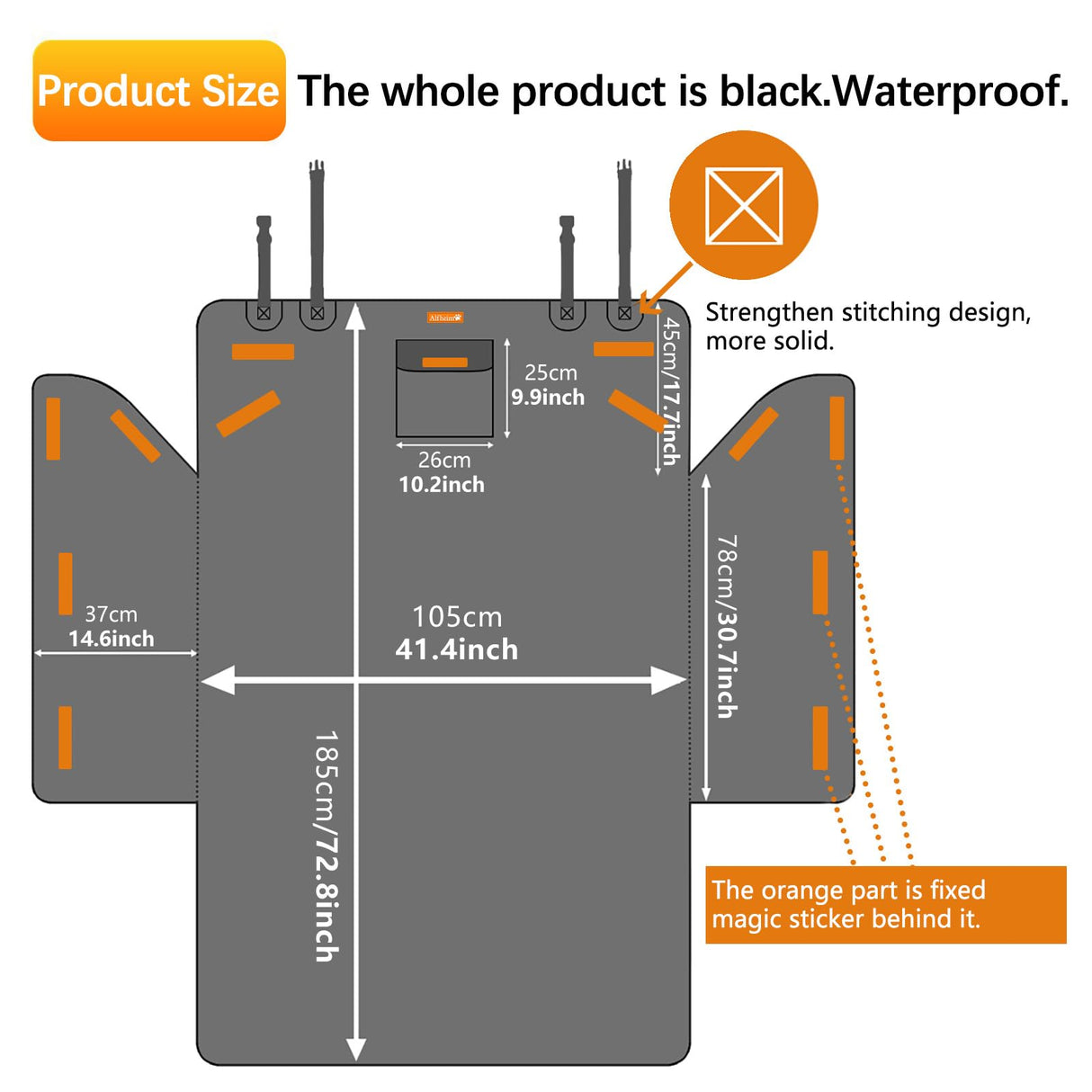 Alfheim Car Boot Liner Protector - Nonslip Waterproof Pet Dog Back Seat Cover - Durable Washable Cargo Cover Mat Travel, Universal for Medium Small Car SUV (Grey)