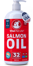 Load image into Gallery viewer, Salmon Oil for Dogs & Cats - Healthy Skin & Coat, Fish Oil, Omega 3 EPA DHA, Liquid Food Supplement for Pets, All Natural, Supports Joint & Bone Health, Natural Allergy & Inflammation Defense, 32 oz