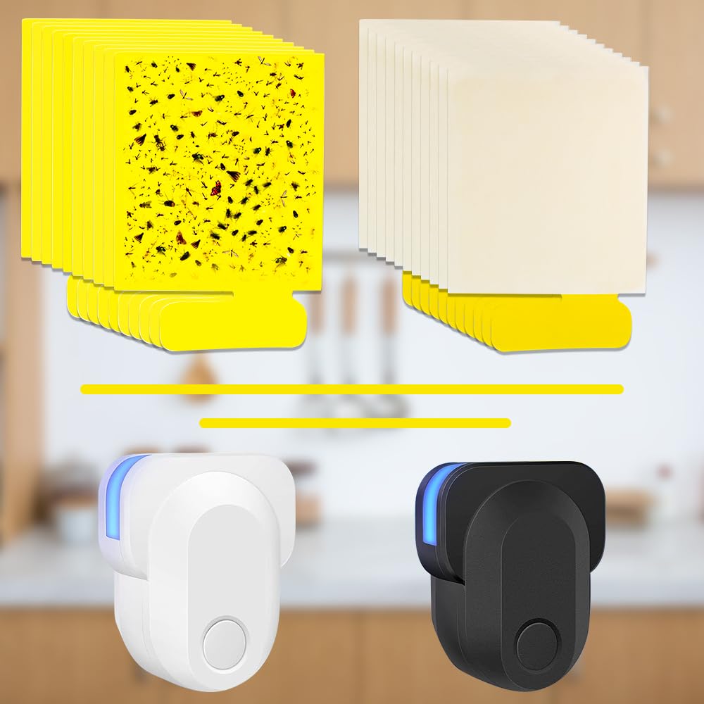 25 Pack Yellow Sticky Traps for Flying Insect Traps Plug In and Mosquito Traps, Long - Lasting and Non-Toxic, Durable Glue Boards Compatible with HiAnifri SUNAYA Protecker Mayardfun Flying Insect Trap