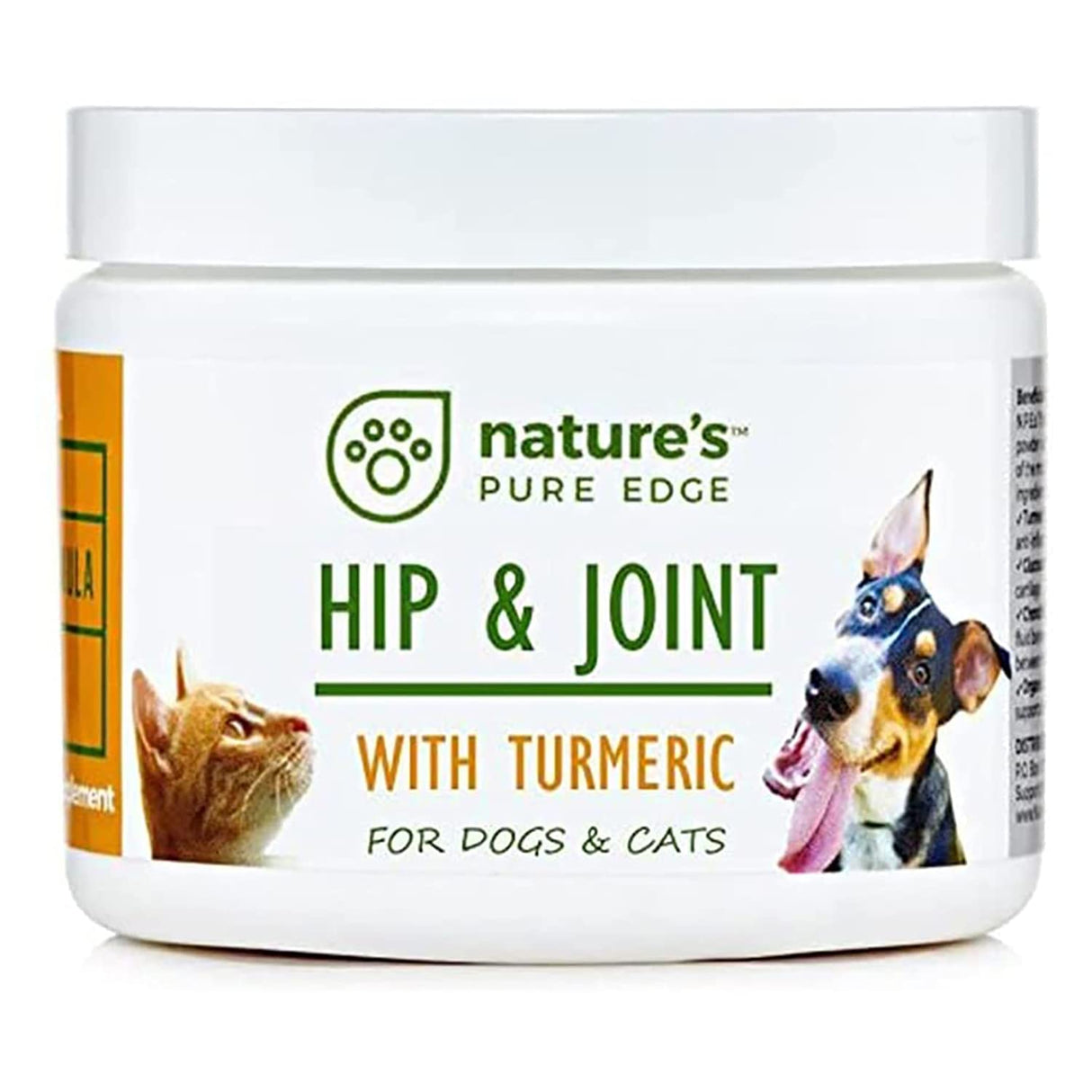 Nature's Pure Edge Glucosamine Powder for Dogs and Cats - Joint Supplement with Chondroitin MSM and Turmeric for Hip and Joint Support - Senior Friendly Formula 170g