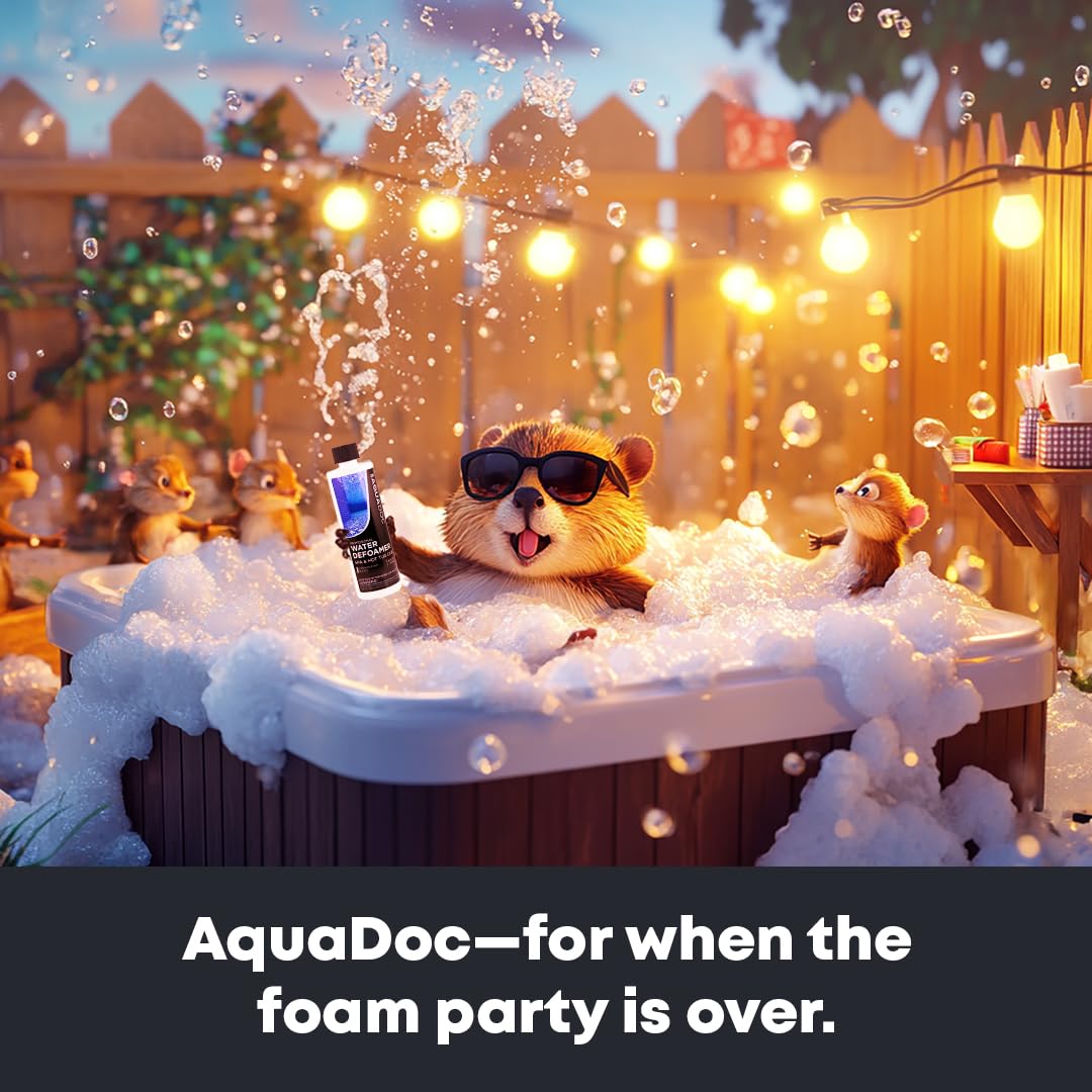 Hot Tub Defoamer - Spa Defoamer for Hot Tub Owners 32oz, Spa Anti Foam to Keep Foam Down, Hot Tub Chemicals Made in USA - AquaDoc