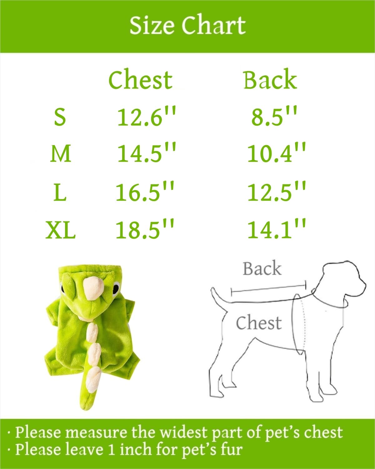 HEY POINT Flannel Cat Costume Warm Dog Hoodie Cute Dinosaur Kitten Clothing Winter Puppy Clothes Soft Pet Hoodie Pet Clothes for Small Cats Dogs Rabbits (Green, S)