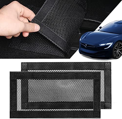 Backseat Air Vent Cover for Tesla Model 3 & Model Y, 2-Pack Rear Seat Air Condition Outlet Protector with Upgraded Mesh Cloth and Velcro, Car Air Vent Accessories for Tesla Model Y / 3