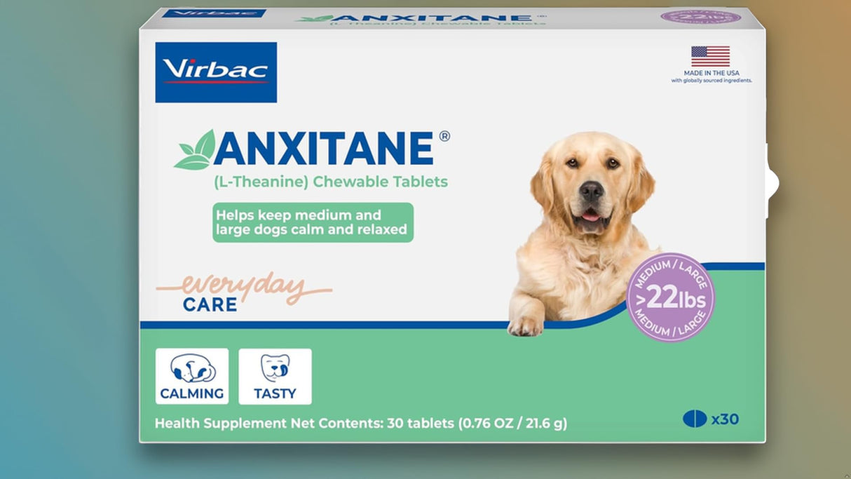 Virbac ANXITANE® Chewable Tablets, Medium/Large Dog, 100 mg, 30 Count
