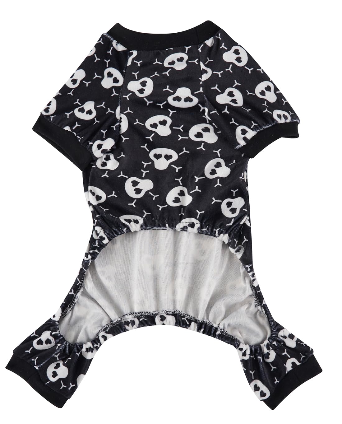 Lanyarco Skull Dog Halloween Costume Dog Pajamas Clothes, Skeleton Pet Costumes for Dogs Pajama Onesie PJS, Back 23" XLarge