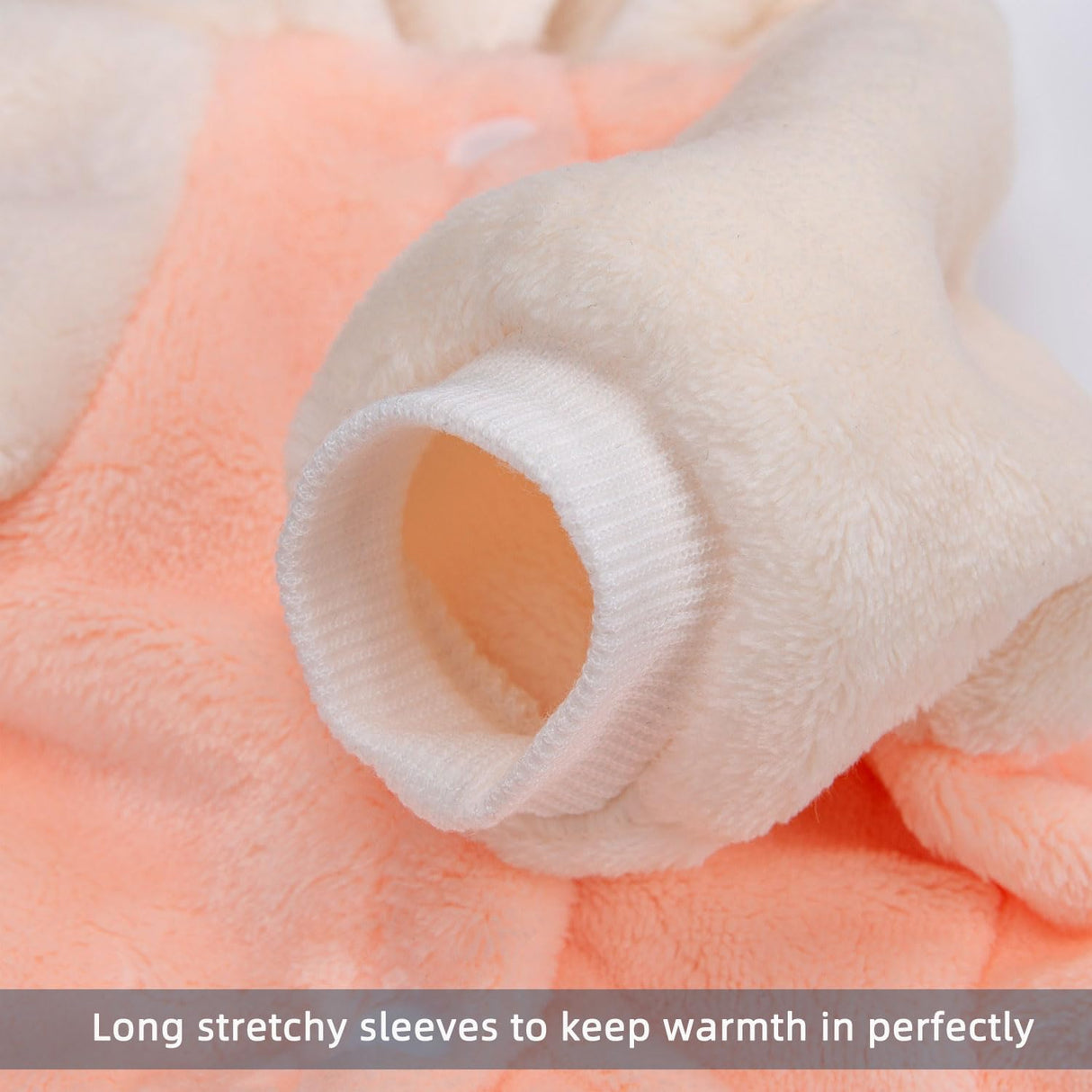 FabriCastle Dog Hoodie Sweater for Small Dogs Boy and Girl, Small Dog Clothes XS XXS Puppy Sweatshirt, Pet Outfit, Cat Clothing Super Soft Warm Snap On Closure (Peach-Cream, Large)