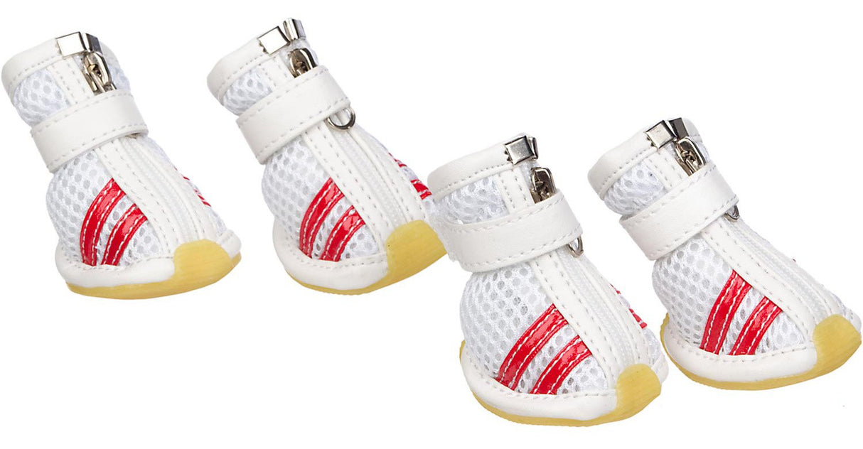 Pet Life ® Air Mesh Breathable and Flexible Year-Round Dog Shoes Reflective Paw Protectors with Thick Rubberized Grips - Set of 4 Dog Boots