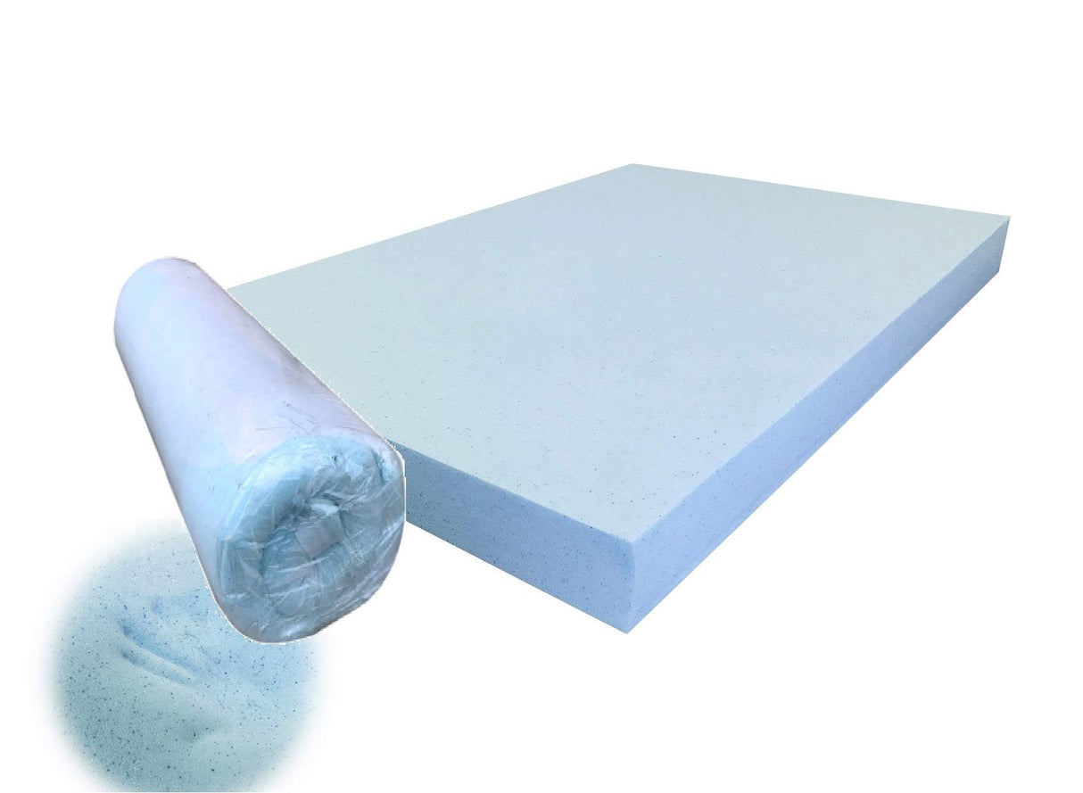 Pet Dog Bed Blue Cooling Gel Infused High Density Solid Memory Foam Pad (41x27x4 inches (2pack))