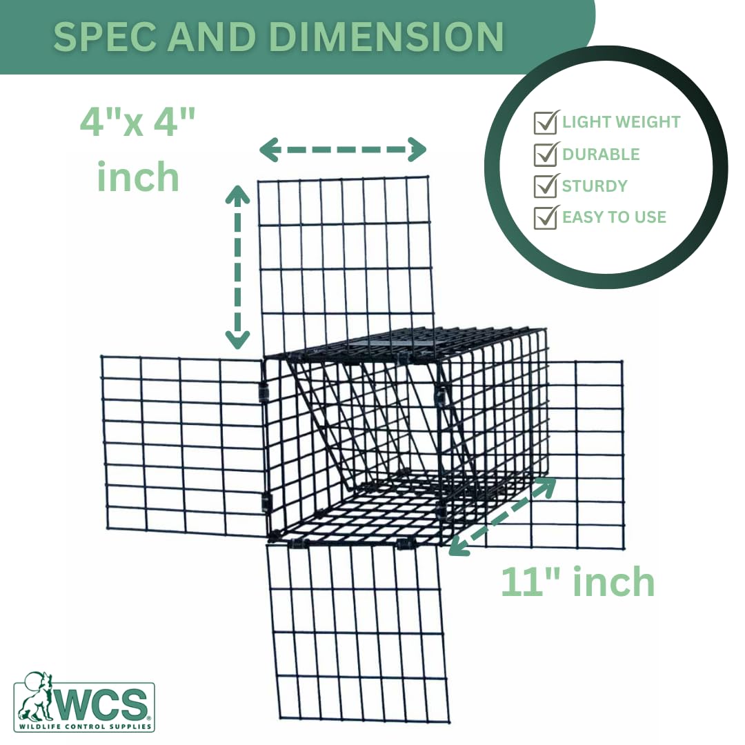 OWDE 4" One-Way Door Excluder –Professional Black Mesh Evictor Trap by Wildlife Control Supplies –Safe and Effective Pest Control for Commercial and Residential Use –Great for Barns, Garages & Sheds