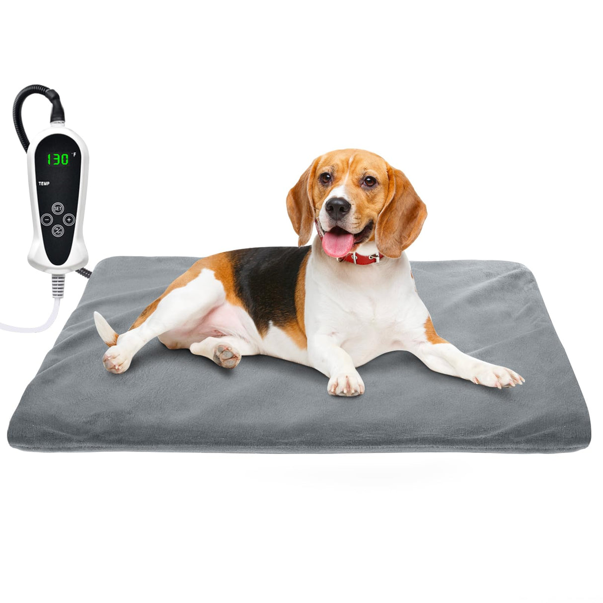 RIOGOO Pet Heating Pad, Upgraded Electric Dog Cat Heating Pad Indoor Waterproof, Auto Power Off (X-Large: 28"x 18", Grey)