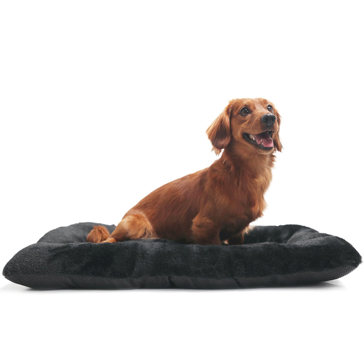 zihapgpzp 30 Inch Dog Crate Bed for Medium Size Dogs,Comfort Fluffy Plush Kennel Pad with Non-Slip Bottom,Machine Washable Pet Sleeping Mat,30"x19",Black