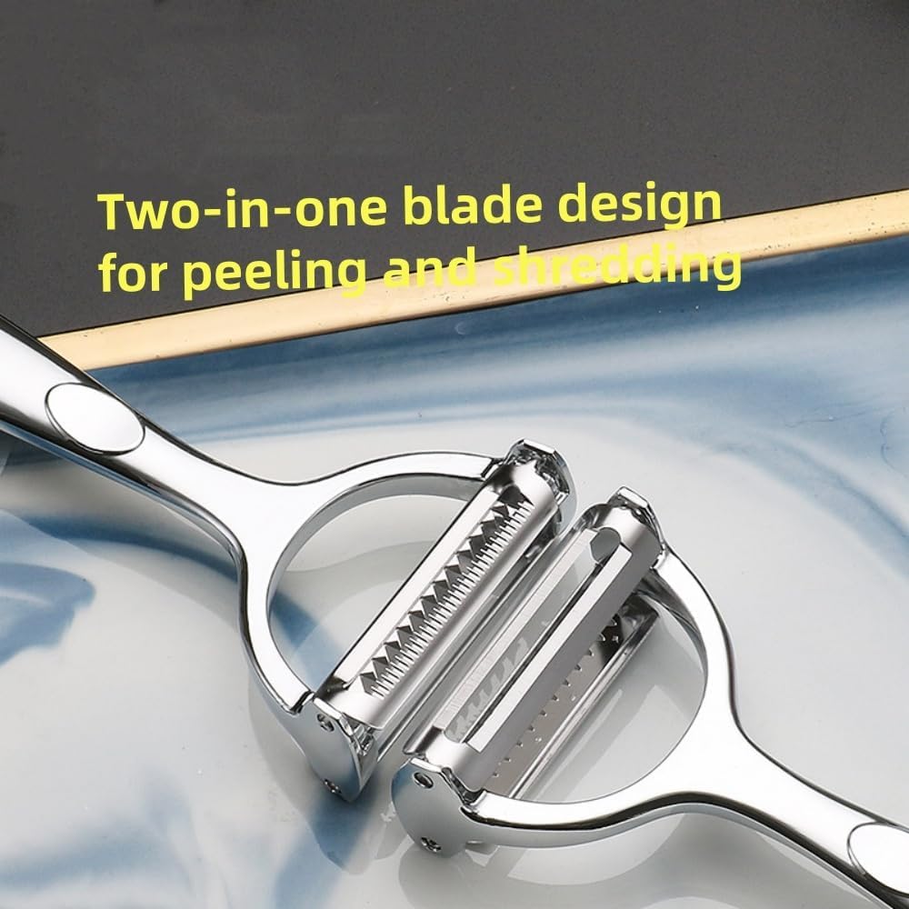 Multifunction Vegetable Y-Peeler, 1Pack Classic Stainless Steel Carrot Peeler Kitchen Tool (2-in-1)