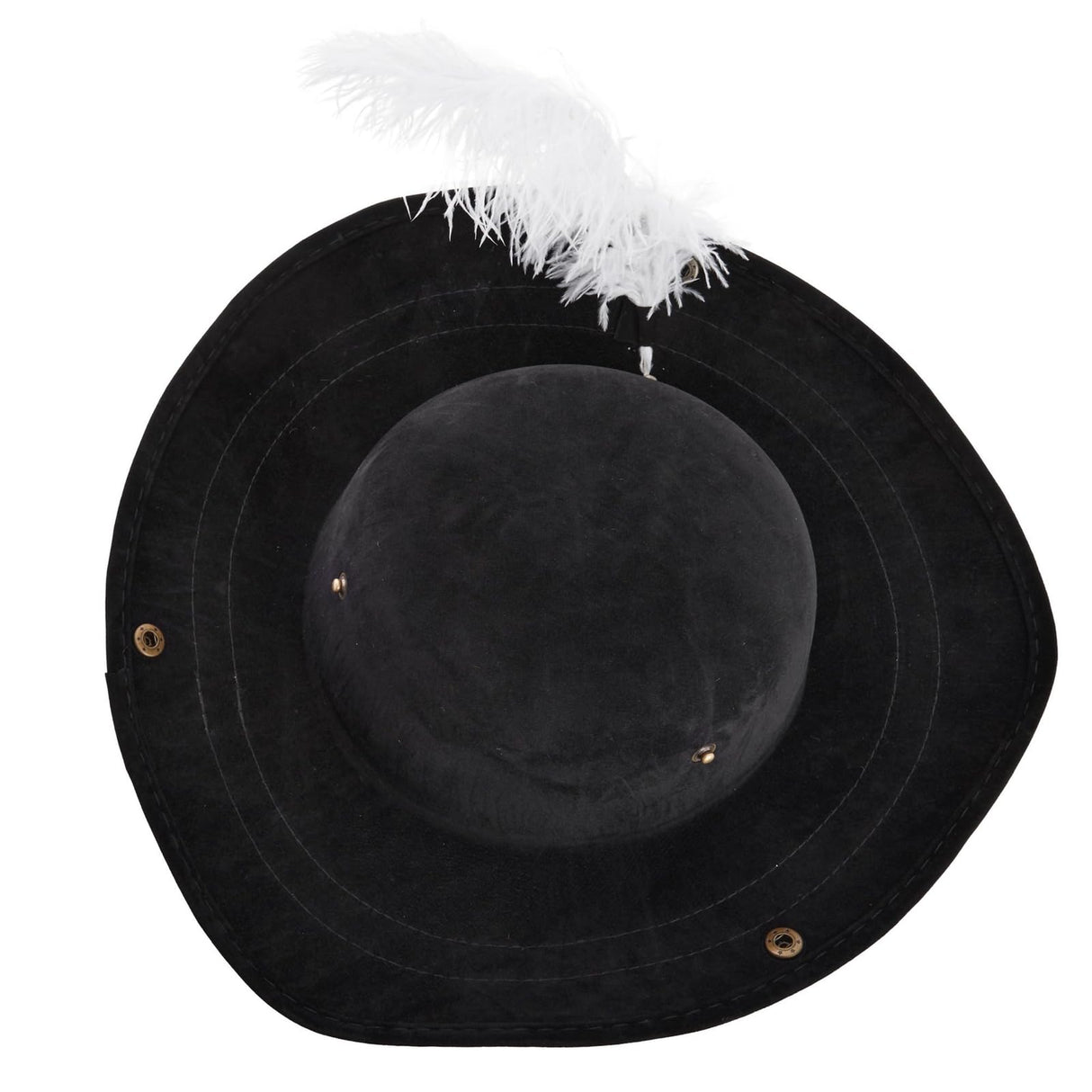 Juvale Tricorn Pirate Hat with Feather for Halloween Outfit - Black Renaissance Hat for Colonial Revolutionary War Theme Birthday Party Costume, Dress Up, Adult Size