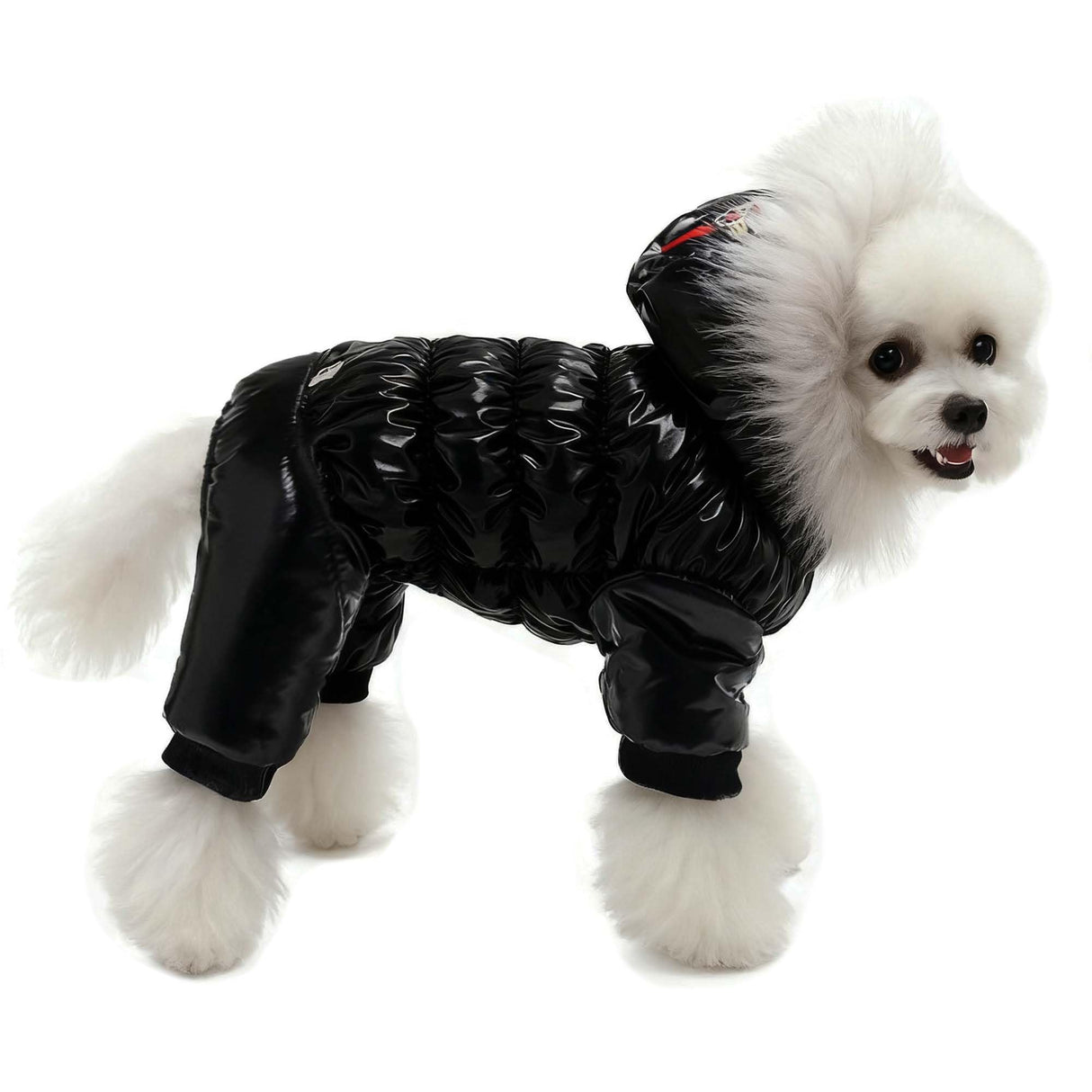 MUYAOPET Waterproof Pet Clothes for Dog Winter Warm Jacket Coat Dog Hooded Jumpsuit Snowsuit(XXL, Black)