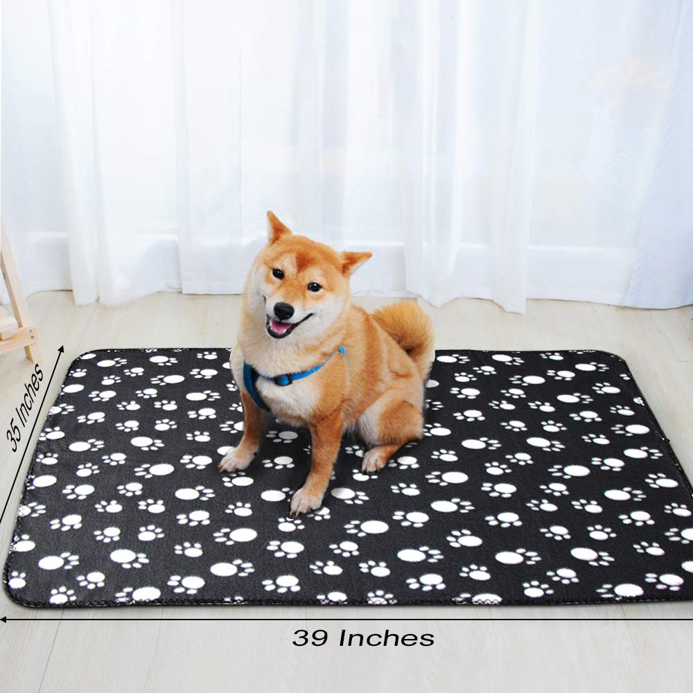 Comsmart Pet Blanket Dog Cat Soft Fleece Blankets Sleep Mat Pad Bed Cover with Paw Print for Kitten Puppy and Other Small Animals, 6 Pack of 39x35 Inches