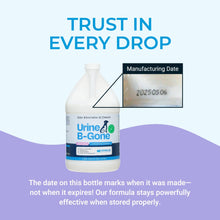 Load image into Gallery viewer, KINZUA ENVIRONMENTAL Urine B-Gone, Professional Enzyme Odor Eliminator & Pet Stain Remover, Human, Cat & Dog Urine Cleaner, Effective on Laundry, Carpets & More, Lavender Scent, 1 Gallon