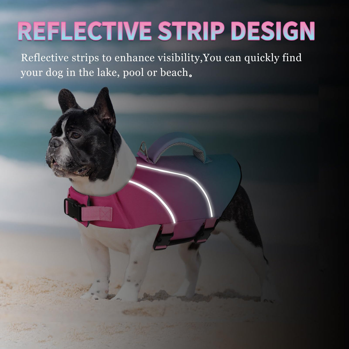 Doglay Dog Life Jacket for Boating & Swimming, High Buoyancy Reflective Dog Life Vests with Rescue Handle and D-Ring, Ripstop Adjustable Floating Vest for Small Medium Large Dogs