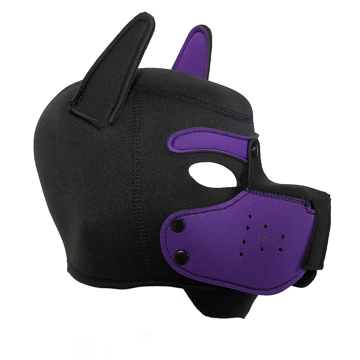 Puppy Hood, Removable Cosplay Dog Full Face Pup Hood Men&Women (Purple)