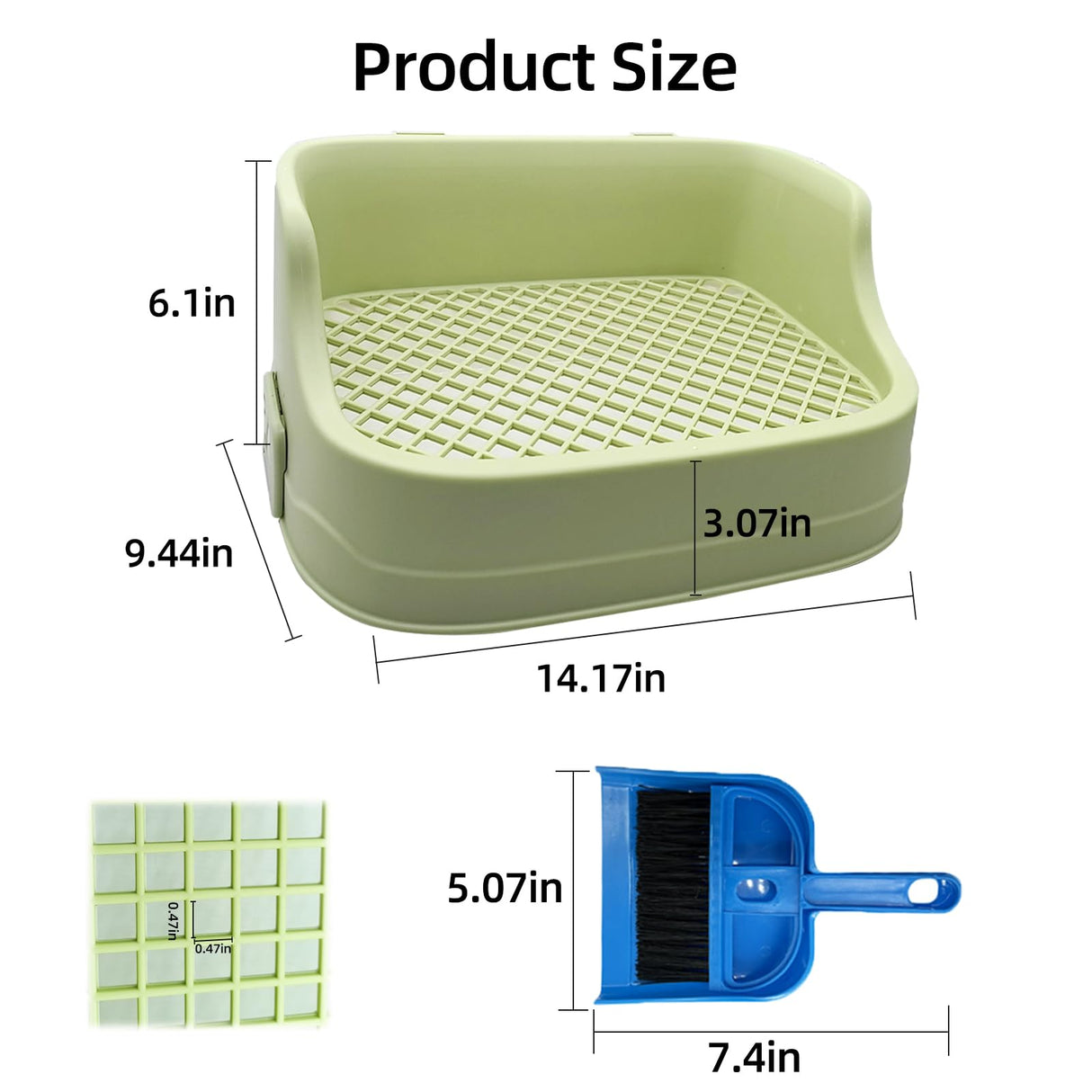 Tfwadmx Rabbit Litter Box Bunny Potty Training Litter Boxes Guinea Pig Corner Bedding Box Small Animal Toilet for Ferret,Chinchilla,Galesaur(Green)