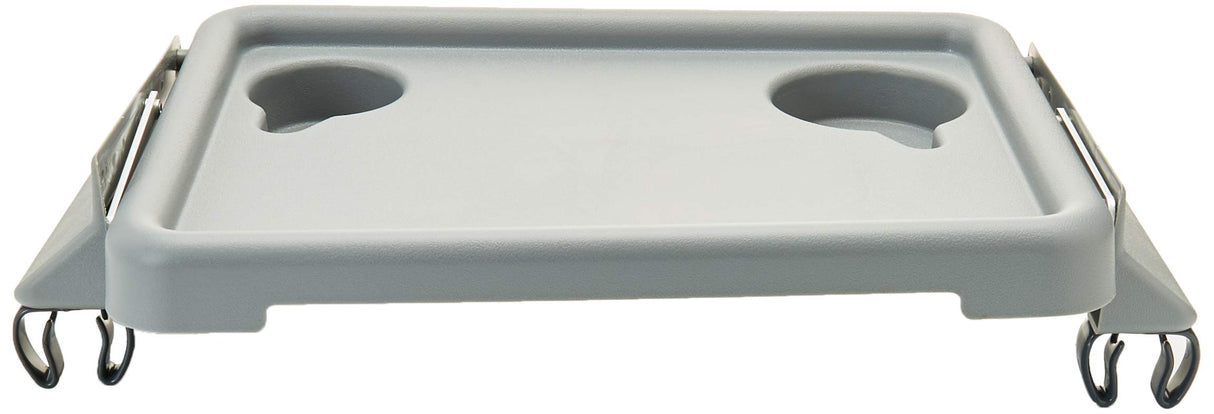 Lumex Folding Walker Tray with Cup Holders and Tool-Free Assembly, Grey, 603900A