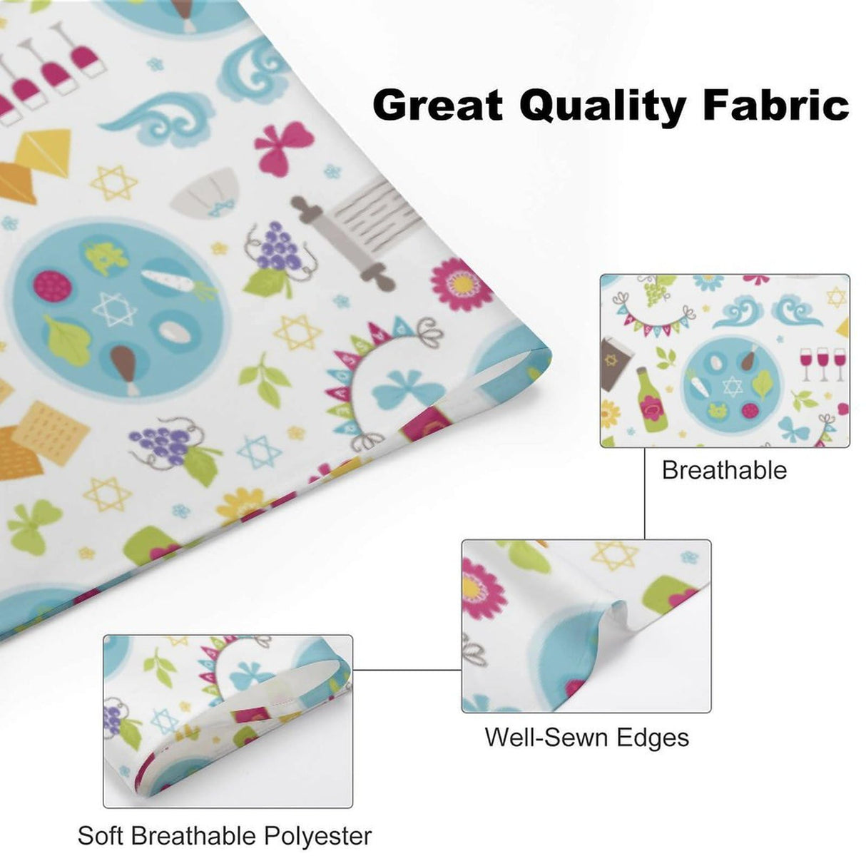 Happy Traditional Jewish Passover Dogs Scarf Adjustable Bandanas Pets Costume Accessories Decor