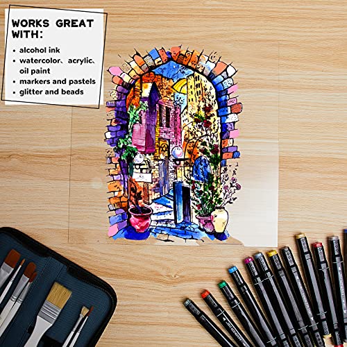 Zonon Clear Polycarbonate Sheets Plastic Sheet Thin Rigid Shatter Resistant Plastic Panel for DIY Crafts Document Picture Frames(5 Pcs,8 x 10 x 0.04 Inch)