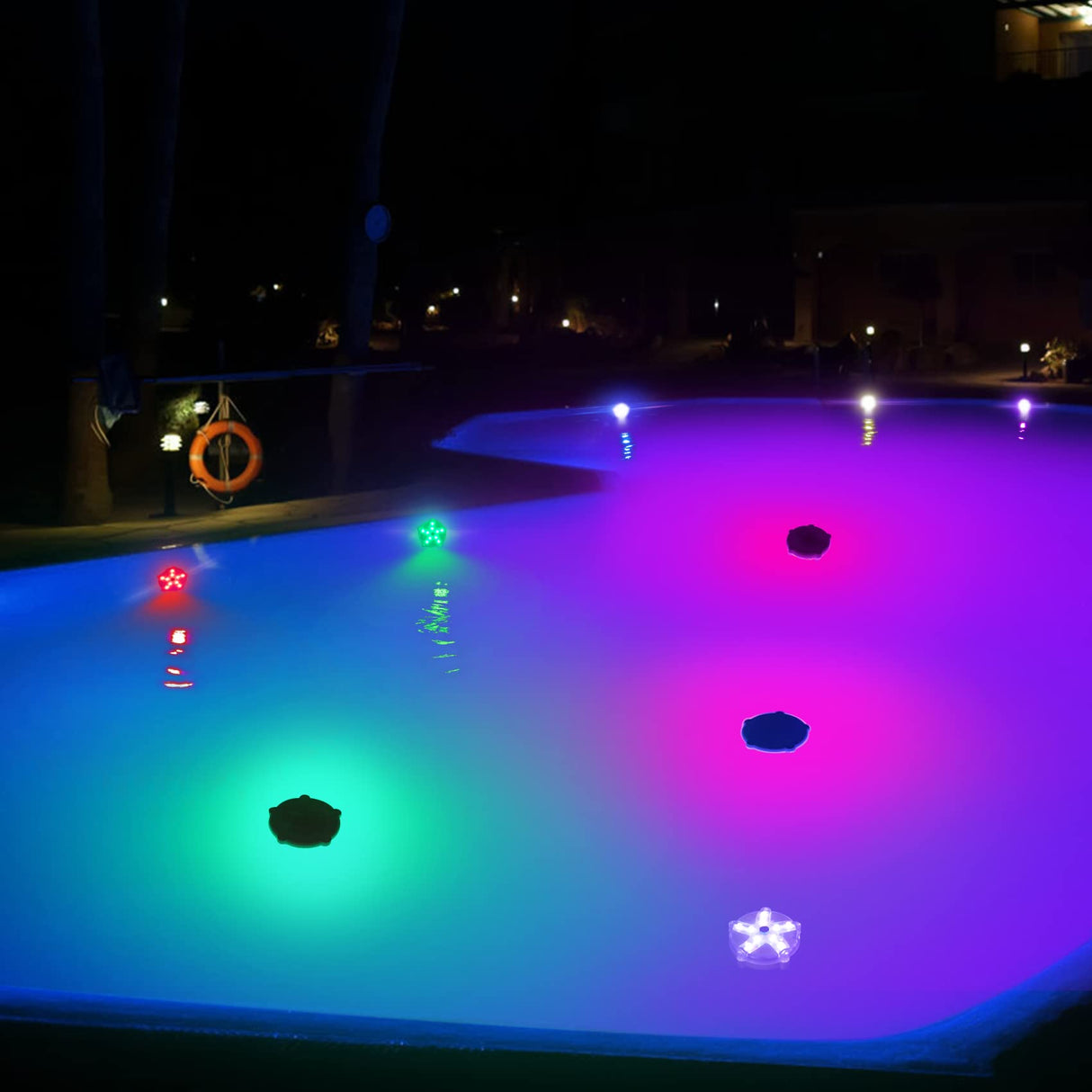 DeeprBetter Floating Pool Lights,Color Changing Waterproof Magnetic Pond Lights,Pool Light That Float,Starfish Above Ground Pools Light Up for Pond,Hot tub,Bathtub,Shower,Halloween,Christmas-2pcs
