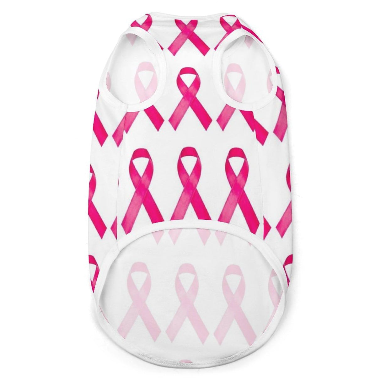 Pet Sleeveless T Shirt Vest, Round Collar Puppy Tank Top Soft Dog Clothes Stretchy Summer Outfit for Small Medium Dogs Cats Compatible with Breast Cancer Awareness Pink Ribbon (S)