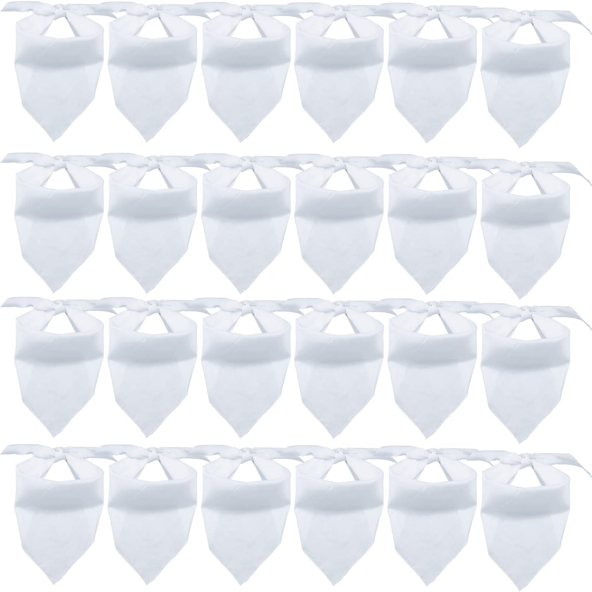 24 Pieces Sublimation Pet Bandanas White Heat Transfer Triangle Dog Scarf Blank Big Washable DIY Polyester Dog Bibs Kerchief Apparel Accessories for Dogs Puppy Cats (White-24Pack)