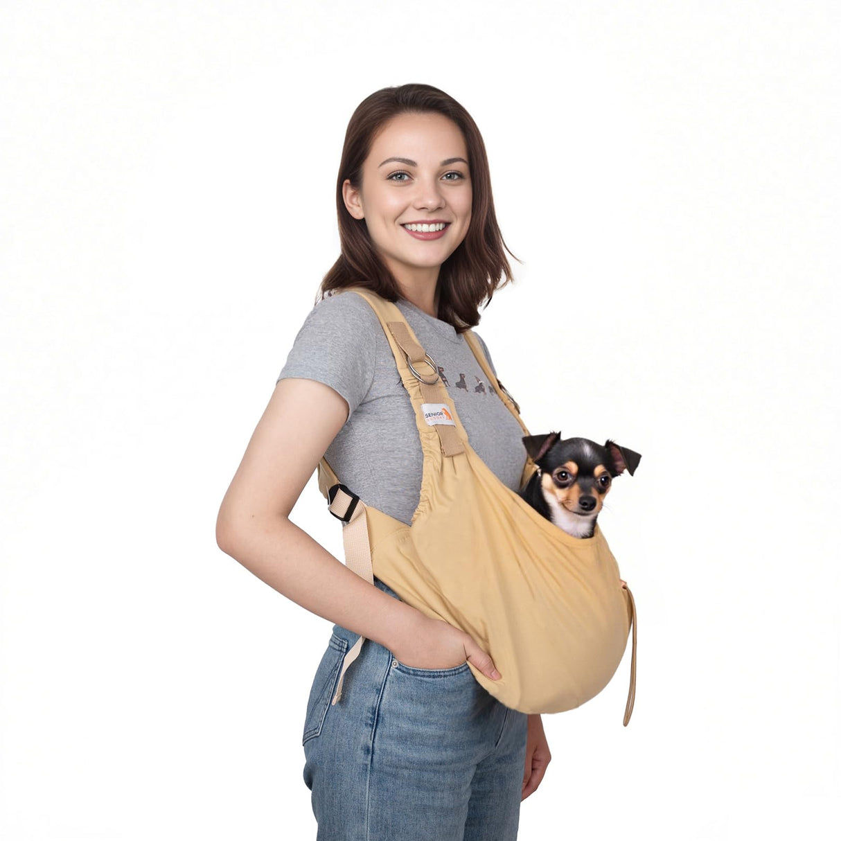 Dog Sling Carriers for Small Dogs,Carrier Sling for Cats and Puppy up to 15 lbs,Carrying Wrap Front Backpack Cat Sling,Adjustable Chest Pet Sling
