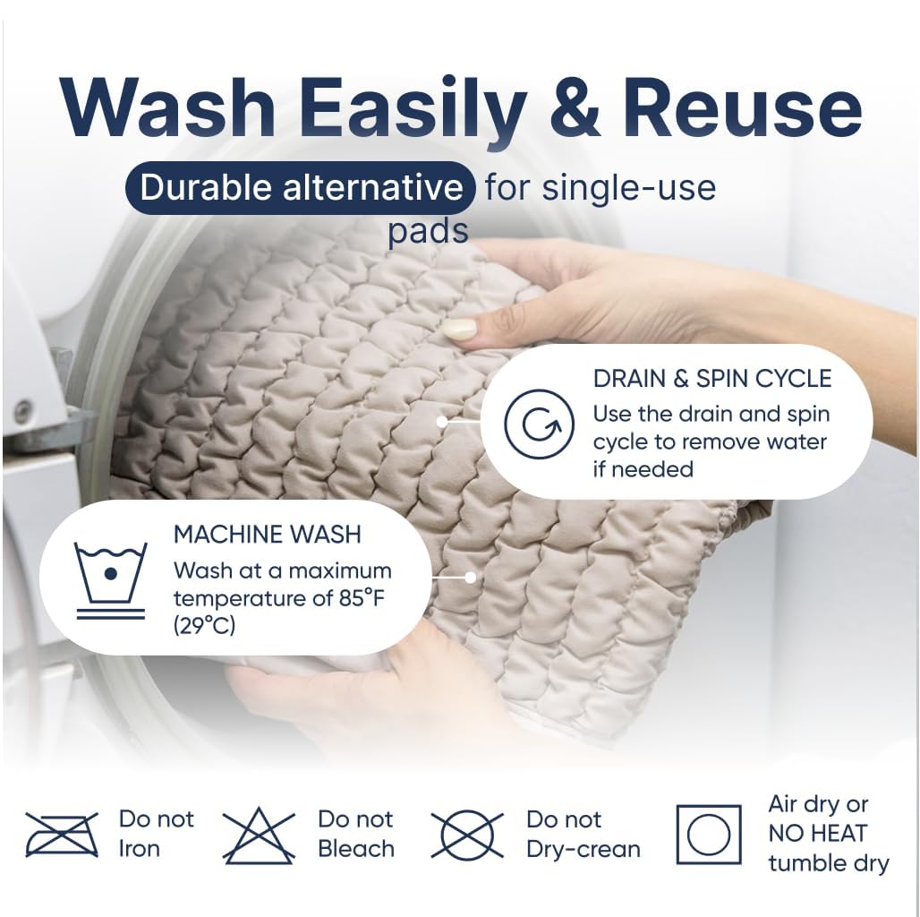 PAULATO BY GA.I.CO. Waterproof Chair Pad – 24x20 Reusable Seat Cover for Car or Wheelchair – Machine Washable Protector for Incontinence – Absorbent Changing Cushion for Elderly Care - Macadamia