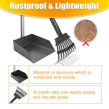 Load image into Gallery viewer, TOOGE Pooper Scooper, Dog Pooper Scooper Long Handle Stainless Metal Tray and Rake for Medium Small Dogs Heavy Duty Pet Supplies to Use for Grass, Dirt or Gravel