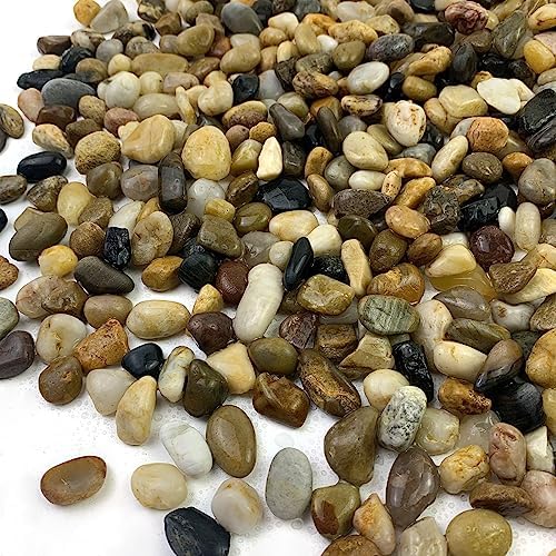 20 lbs Pea Gravel Pebbles for Indoor Plants, 2/5 Inch Mixed Color River Rocks for Aquarium, Succulent, Vase, Bonsai, Garden, Plant Soil Cover and Outdoor Landscaping Rocks