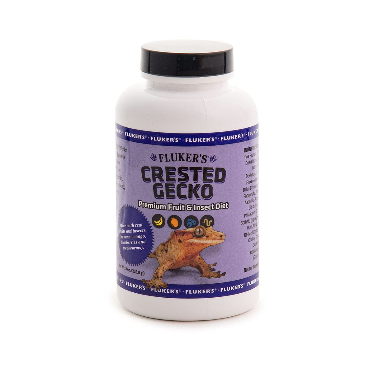 Fluker's Premium Crested Gecko Diet, Made with Real Fruit and Insects, 8 oz