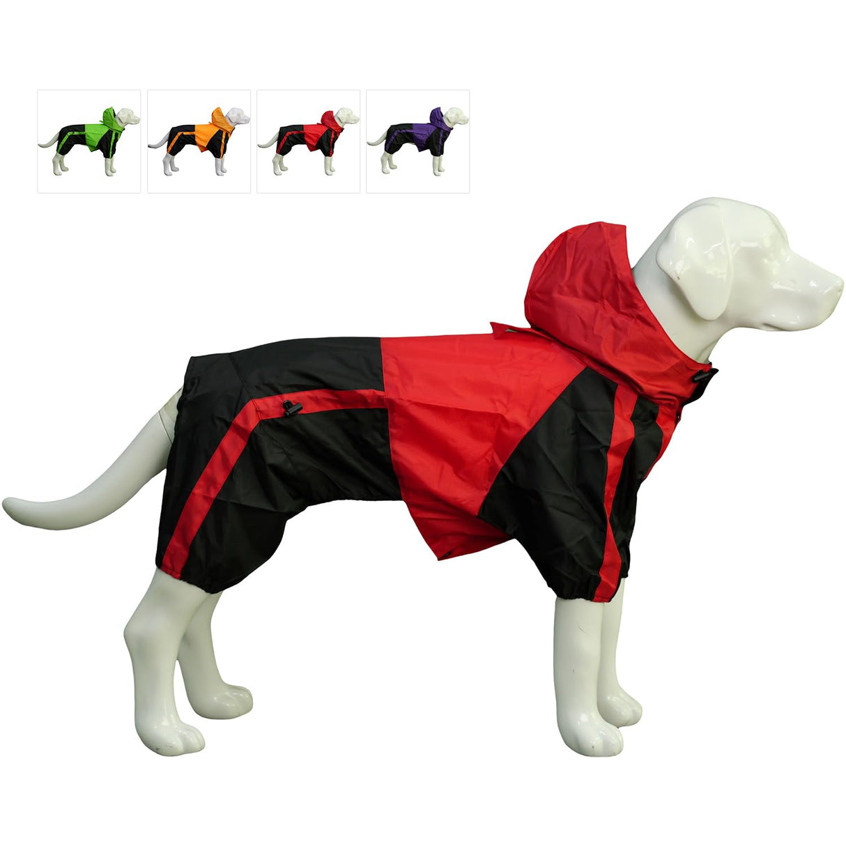 Pet Apparel Large Dog Clothing Raincoat Pet Clothes Rain Coat For Big Large Dogs Red Green Waterproof (L-L, Red)