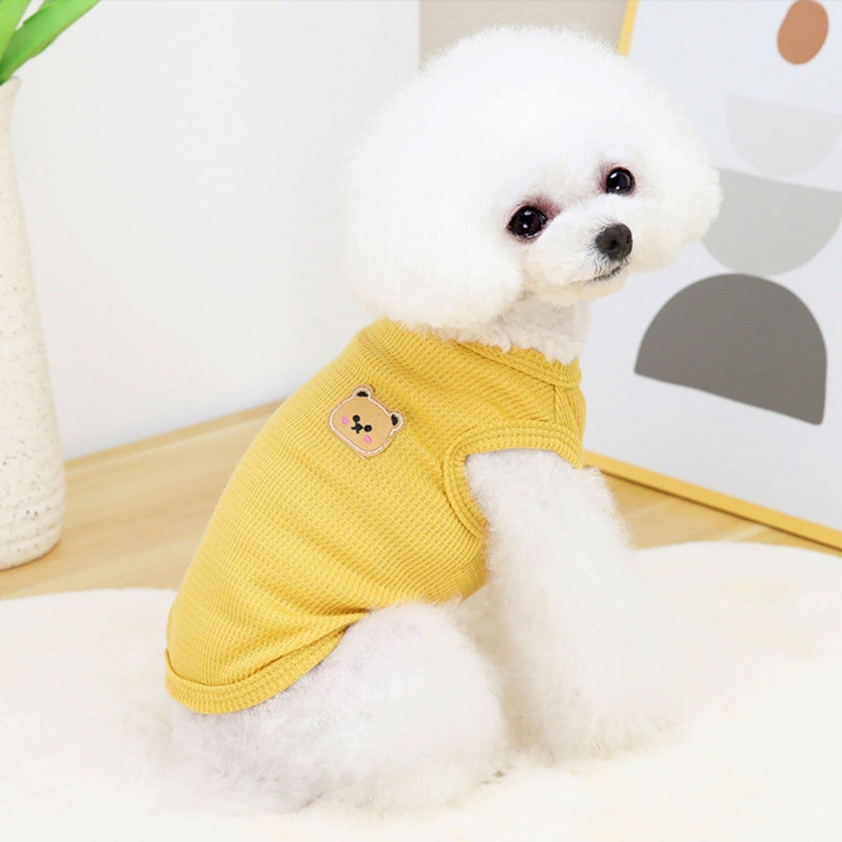 BIECWIAY Cotton Dog Shirt Summer Lightweight Pet T-Shirts Soft Breathable Stretchy Cats Dogs Tee Shirt Sleeveless Vest Dog Apparel for Medium Small Dog Clothes, 3PCS Yellow&Green&Pink
