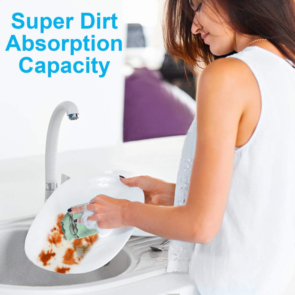 12PCS Kitchen Towels Dish Cloths, Reusable Cleaning Rags 10x6in