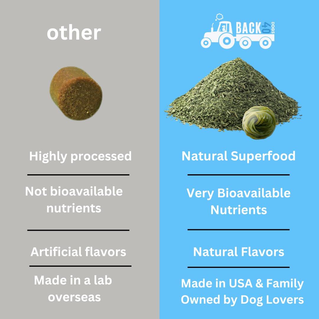 Organic Kelp Powder for Dogs, Dried Sea Kelp Supplement for Thyroid Function, Dental Health, Immune Support, Digestion, Skin & Coat - Iodine Rich - Multivitamin for Cats & Dogs 16oz - Made in USA