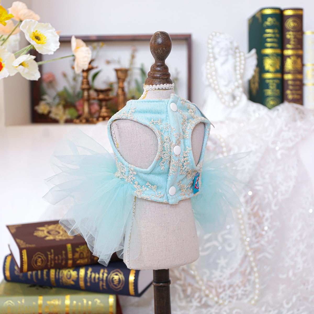 Furbabycare® Fashion Sweet Puppy Dog Autumn and Winter Princess Skirt Pet Dog Lace Cake Camisole Tutu Dress J-Blue X-Small