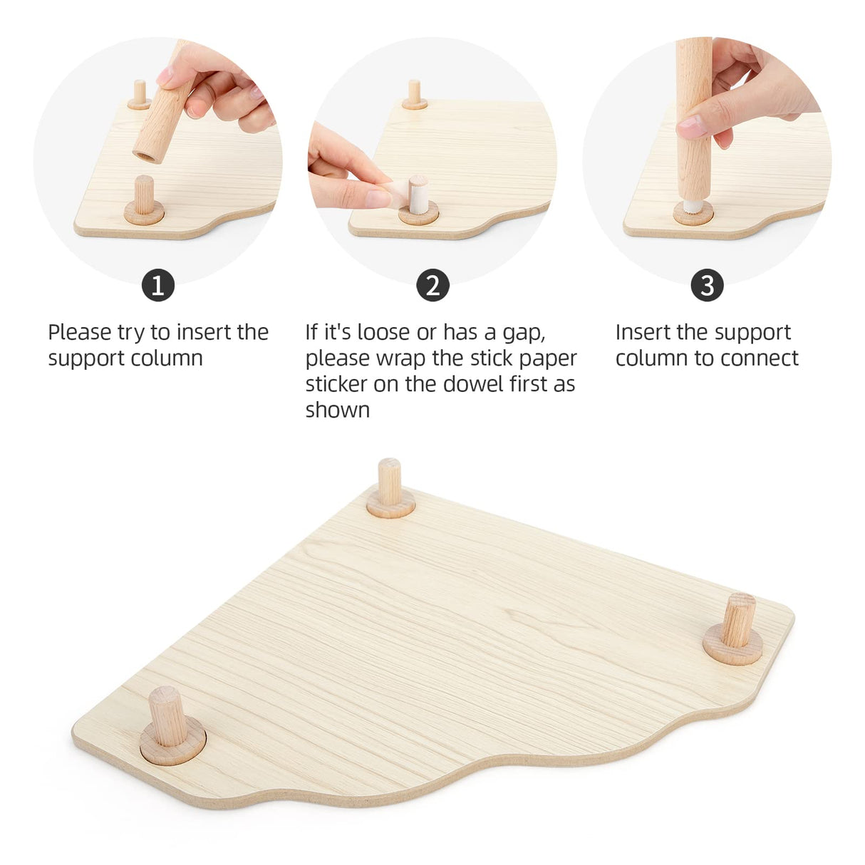 Niteangel Hamster Play Wooden Platform for Dwarf Syrian Hamsters Gerbils Mice Degus or Other Small Pets (Triangle - 4.7'' Height, Burlywood)