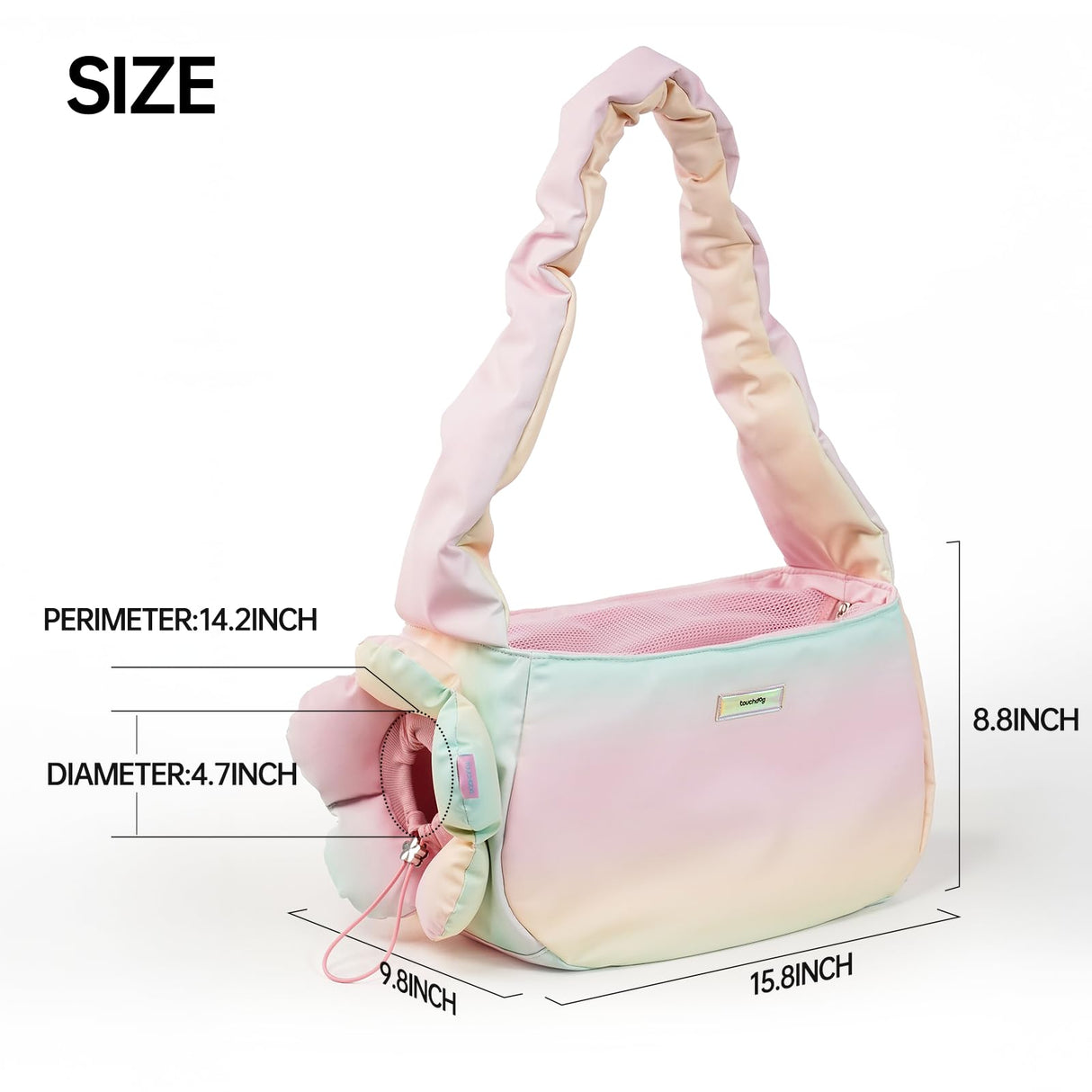 TOUCHDOG Pet Carrier Purse for Small Dogs & Cats - Lightweight Travel Handbag, Breathable Tote with Padded Interior (Pink)