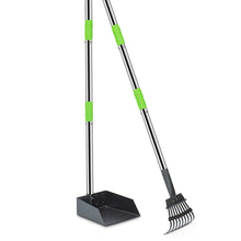 Load image into Gallery viewer, Niubya Pooper Scooper for Dogs, Metal Poop Scooper Tray and Rake Set with Adjustable Long Handle, Dog Pooper Scooper for Pet Waste Removal