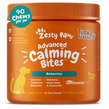 Load image into Gallery viewer, Zesty Paws Calming Chews for Dogs - for Everyday Stress, Relaxation, Composure, and Separation Turkey 90 Count