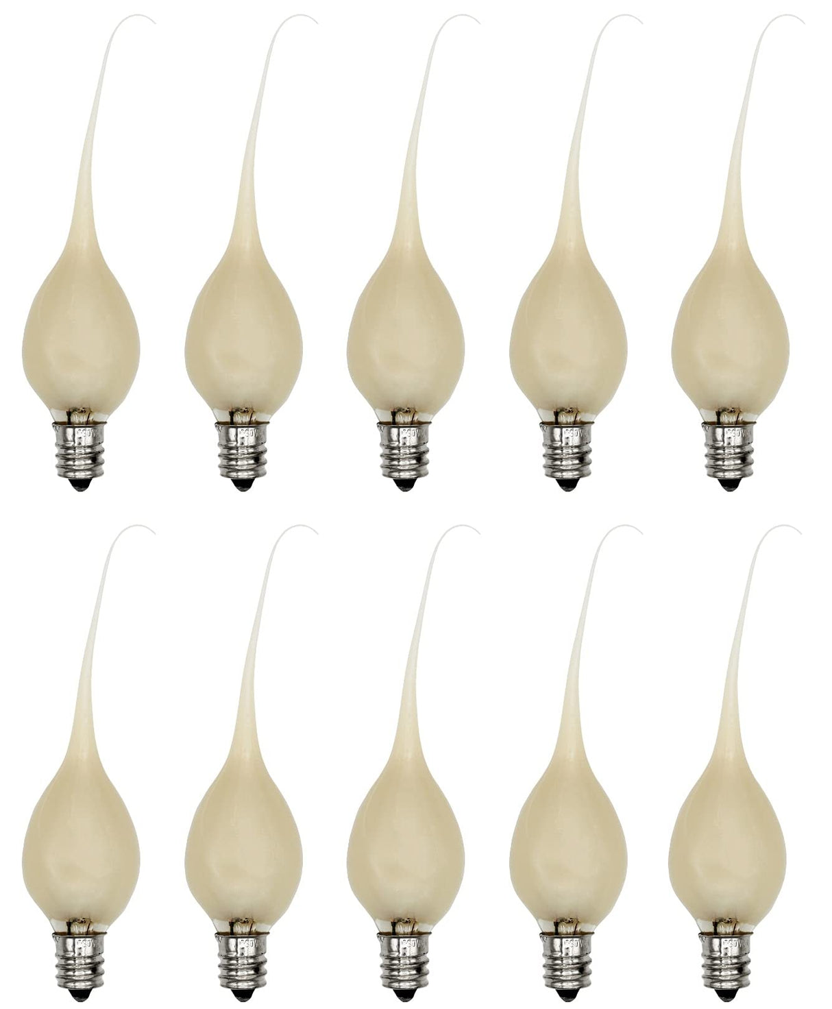 Creative Hobbies® Country Style Silicone Dipped Candle Light Bulbs (Pkg of 10 Bulbs) ~ 5 Watt Pearlized Silicone, Gold Glow