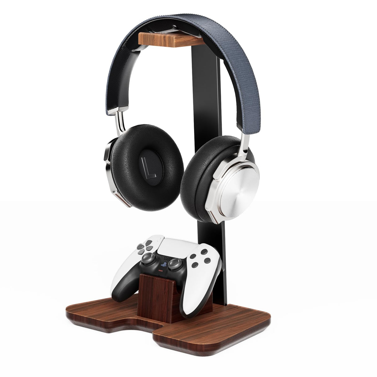 Controller Stand Wood Headphone Stand for Desk Gaming Desk Accessories Controller Holder for Gaming Equipment Headset Holder Gift for Father,Son,Husband,Boyfriend