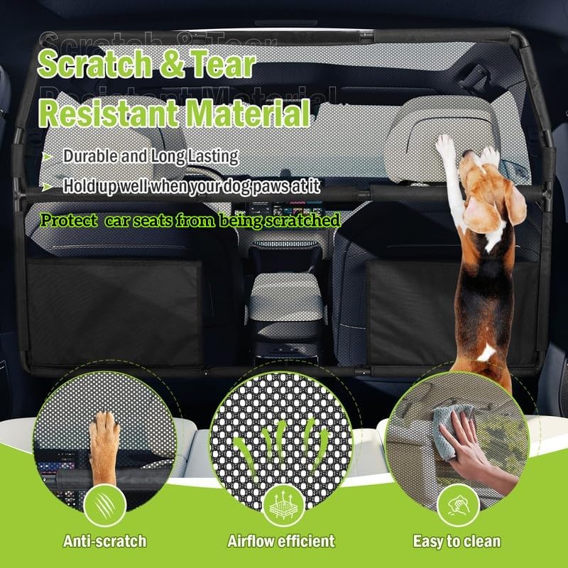 Farafox Dog Barrier for Car,56" Wide for Trucks SUV Sedans Pet Restraint Car Backseat,Backseat Divider Crossover Front Car Travel Back Seat Barricade Partition