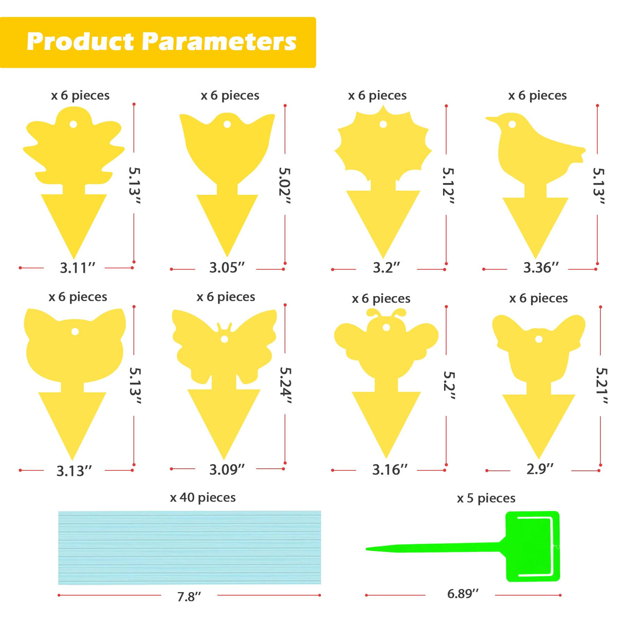 PESTCON 48PCS Yellow Gnat Traps for House Indoor, Gnat Sticky Traps for Plants, Suitable for Fruit Flies, White Flies,Mosquito,Indoor/Kitchen, Outdoor/Potted Plants(Non-Toxic, Dual Sided)