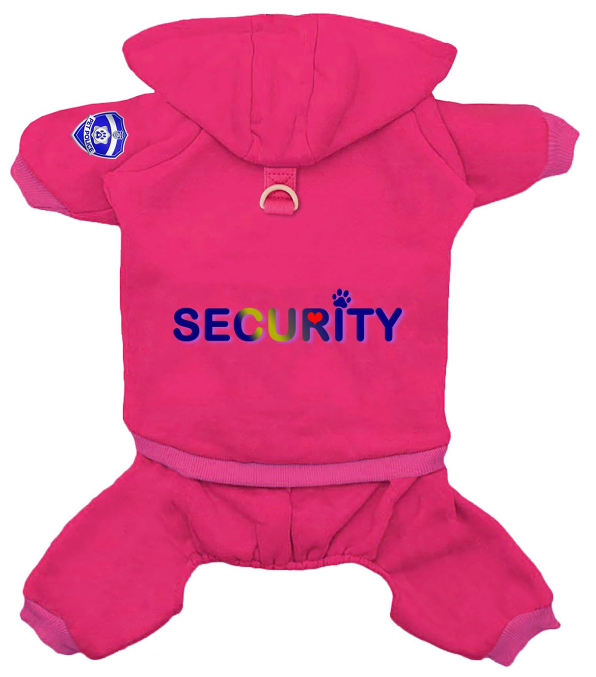 Izefia Dog Hoodie Security Clothes Tracksuit 4 Legs Jumpsuit Fleece Sweater Winter Sweat Shirt Warm Cotton Hoodies for Small Dog Medium Large Cat Magenta 4XL