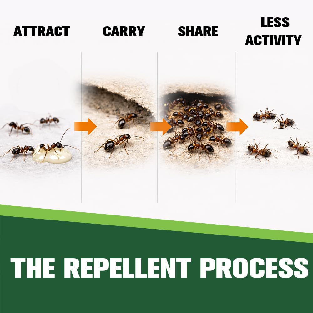 Ant Repellent Indoor Pet Safe, Ant Repellent Outdoor, Get Rid of Ant, Keeps Ants Away, Ant Deterrent for Home, Protects up to 120 sq ft, Natural Ingredients, People/Pet/Plant Friendly- 4P
