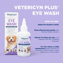 Load image into Gallery viewer, Vetericyn Plus Dog and Cat Eye Wash | Eye Drops for Dogs and Cats to Flush and Soothe Eye Irritations, Dog Tear Stain Cleaner, Safe for All Animals. 3 Ounces